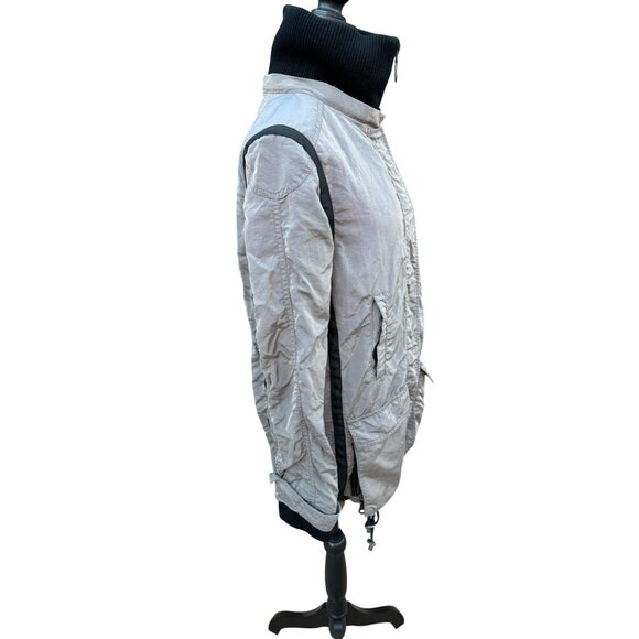 Seven 7 For All Mankind M Gray Quilted Nylon Jacket Plaid Lining Windbreaker - Picture 4 of 16